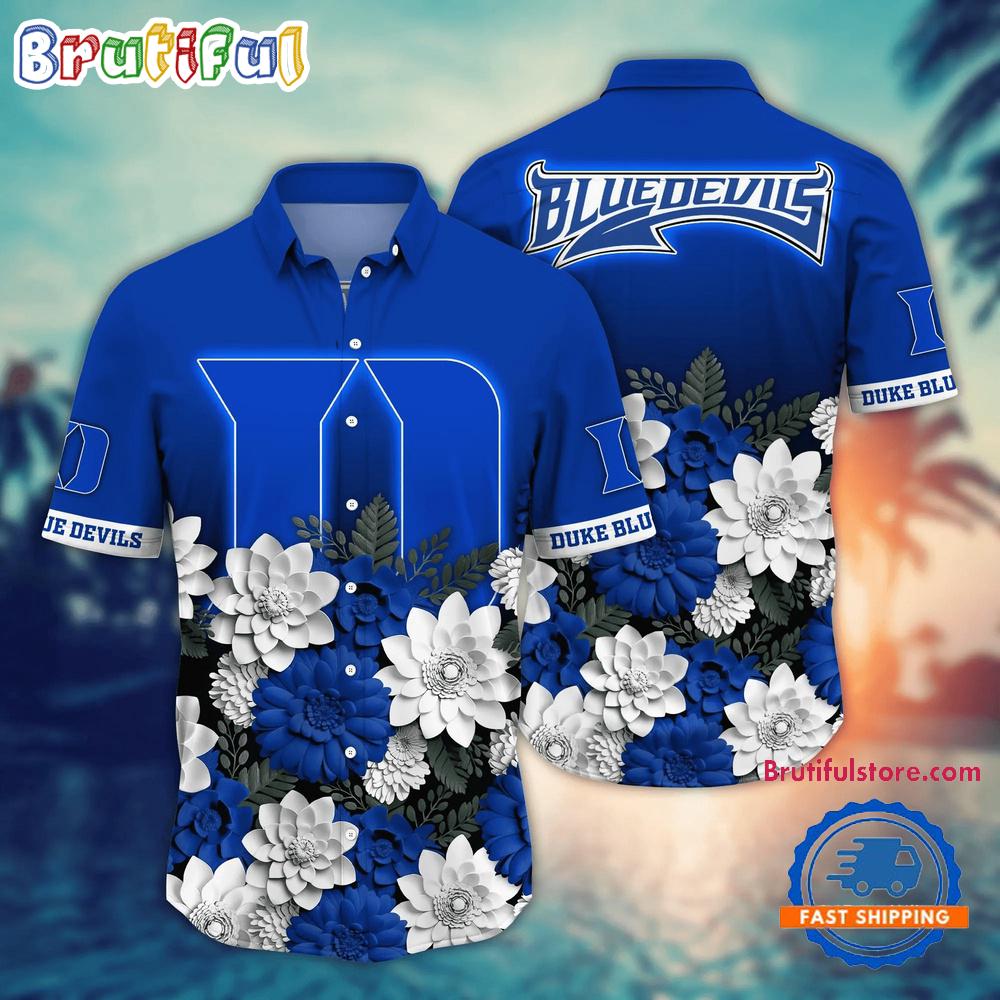 NCAA Duke Blue Devils Flower Tropical Summer Beach Hawaiian Shirt
