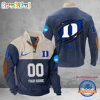 NCAA Duke Blue Devils Sport Team Custom Name And Number Buttoned Collar Sweatshirt