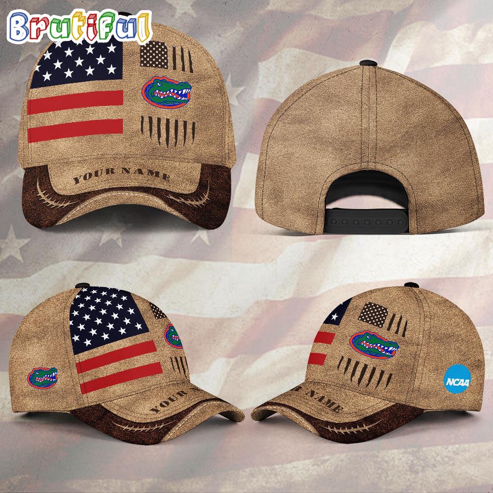 NCAA Florida Gators Sport Team Pesonalized American Flag Baseball Cap