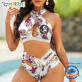 NCAA Florida State Seminoles Hawaiian Pattern Deisgn Women’s Bikini Set, Women’s Sporty Summer Bikini Set