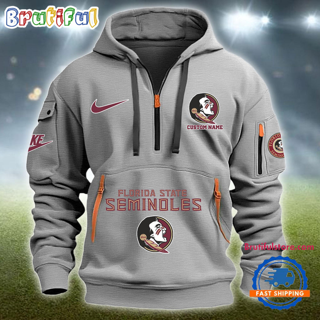 NCAA Florida State Seminoles Heavy Hoodie, Sporty Quarter Zip Hoodie