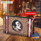 NCAA Florida State Seminoles Leopard Women’s Zip Around Wallet, Sporty Women’s Wallet