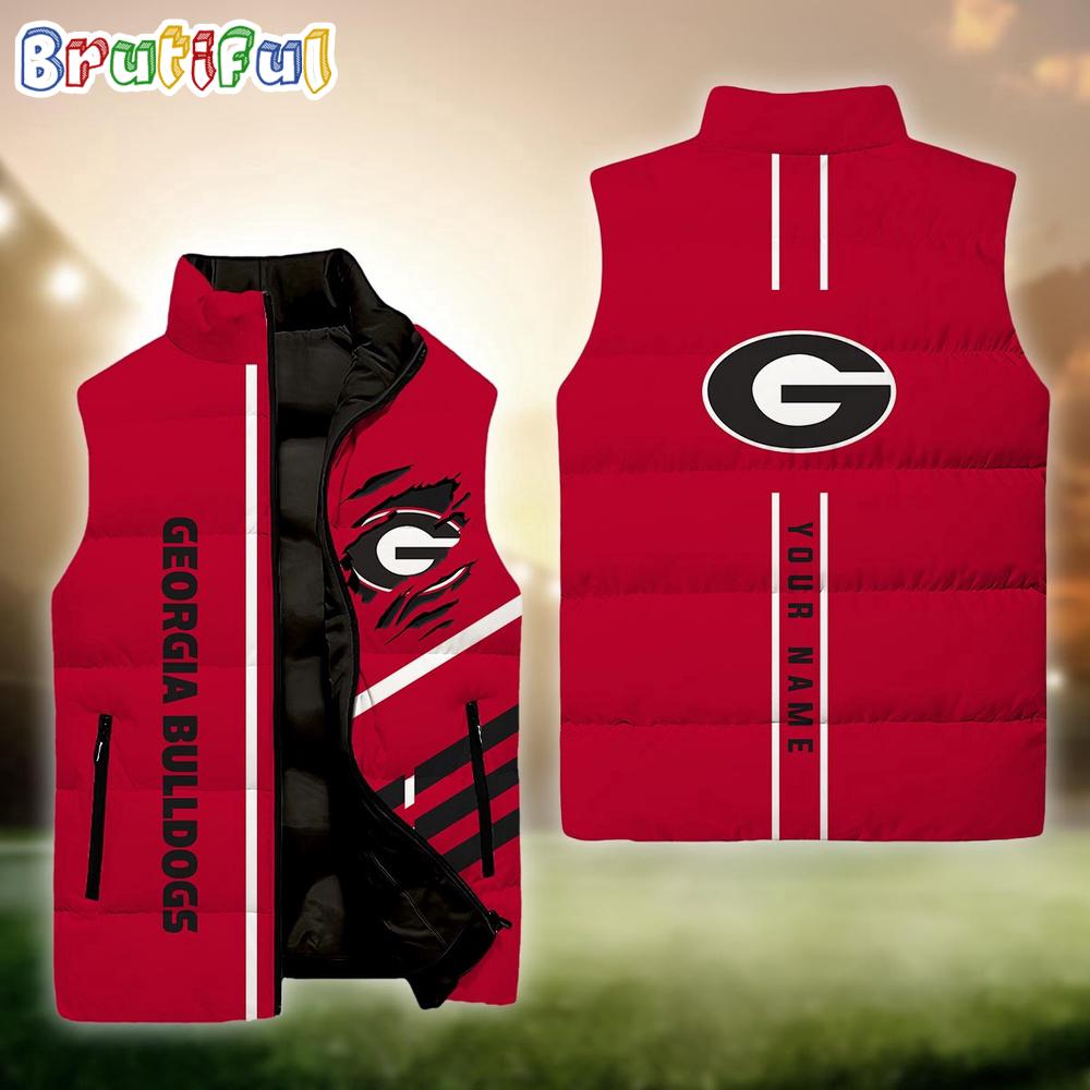 NCAA Georgia Bulldogs Sport Team Personalized Sleeveless Down Puffer Jacket