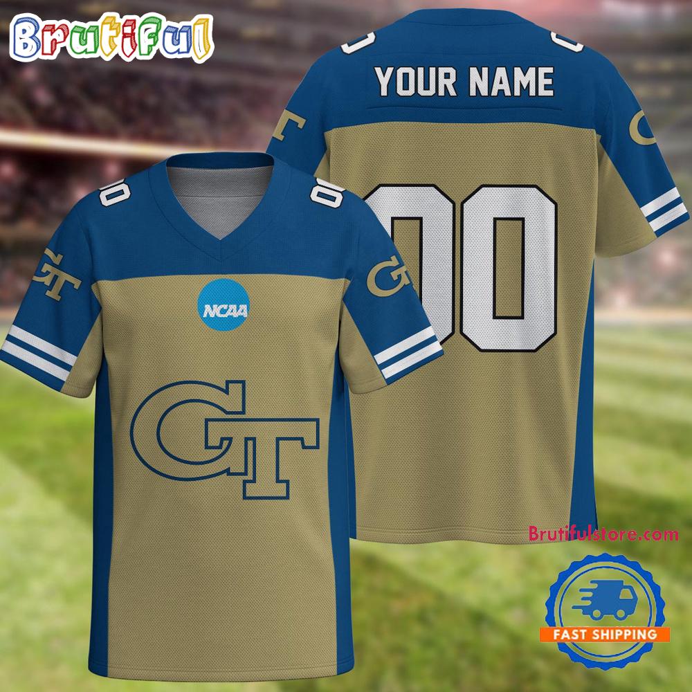 NCAA Georgia Tech Yellow Jackets Sport Team New Season Personalized Football Jersey