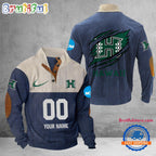 NCAA Hawaii Rainbow Warriors Sport Team Custom Name And Number Buttoned Collar Sweatshirt
