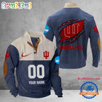 NCAA Indiana Hoosiers Sport Team Custom Name And Number Buttoned Collar Sweatshirt