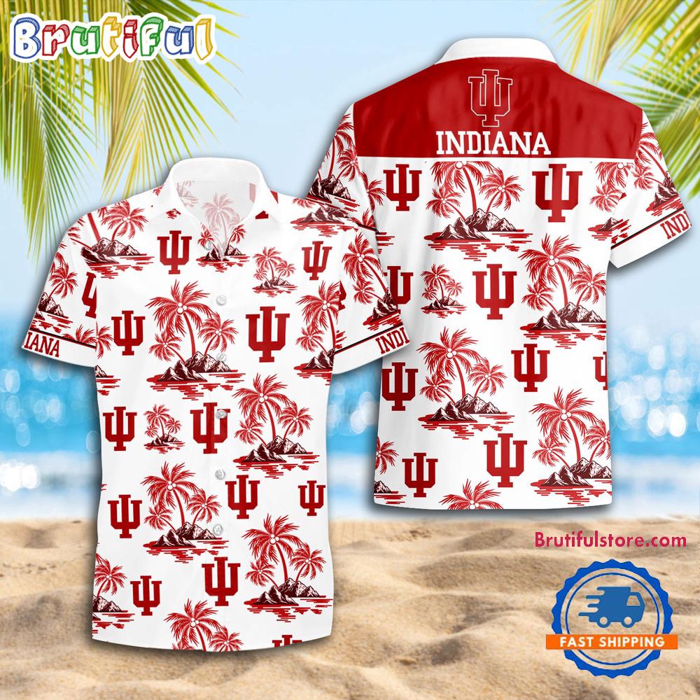 NCAA Indiana Hoosiers Sporty Aloha Summer Hawaiian Shirt