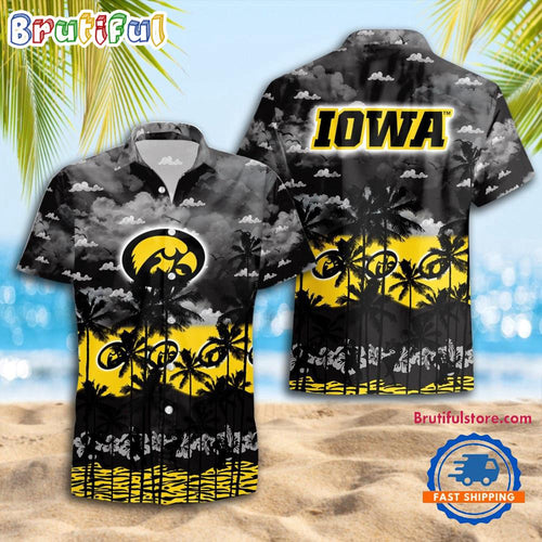 NCAA Iowa Hawkeyes Palm Tree Hawaiian Shirt