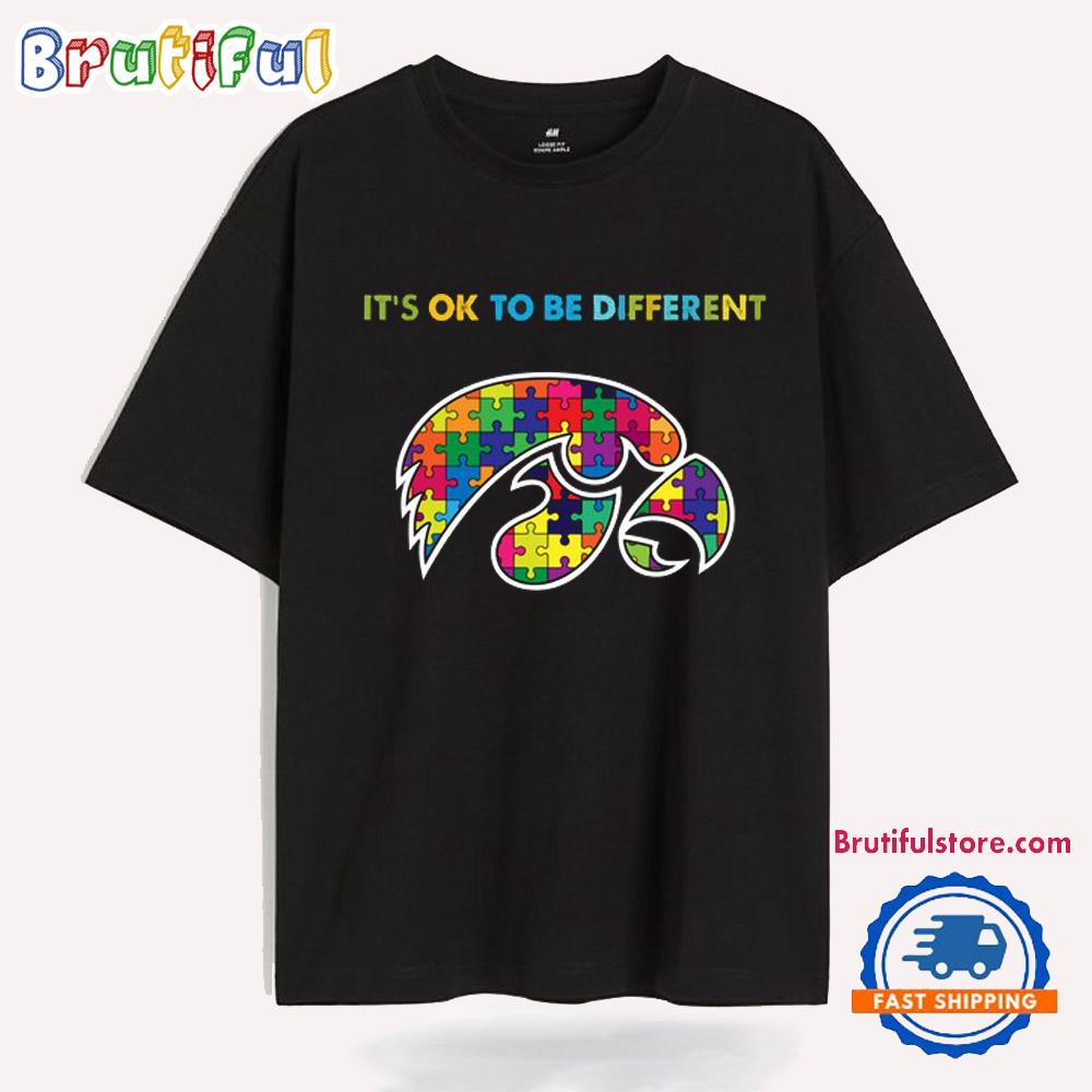 NCAA Iowa Hawkeyes Special Autism Awareness It’s Ok To Be Different T-Shirt