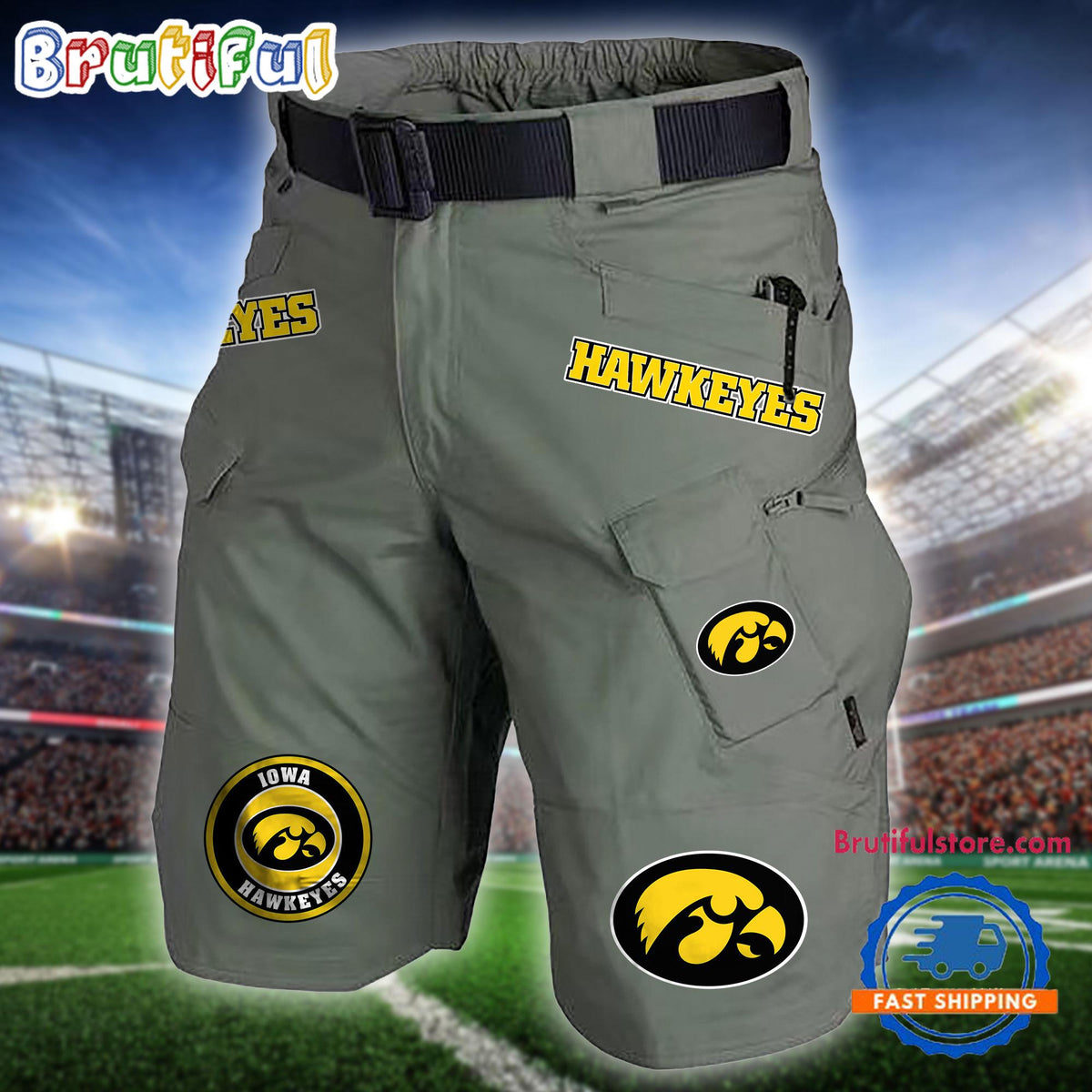 NCAA Iowa Hawkeyes Sport Team Military Tactical Shorts