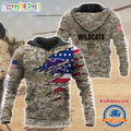 NCAA Kansas State Wildcats Military Veterans Camouflage Hoodie