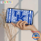 NCAA Kentucky Wildcats Leopard Women’s Zip Around Wallet, Sporty Women’s Wallet