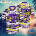 NCAA LSU TIGERS Flower Design Summer Beach Aloha Hawaiian Shirt