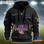 NCAA LSU Tigers Heavy Hoodie, Sporty Quarter Zip Hoodie