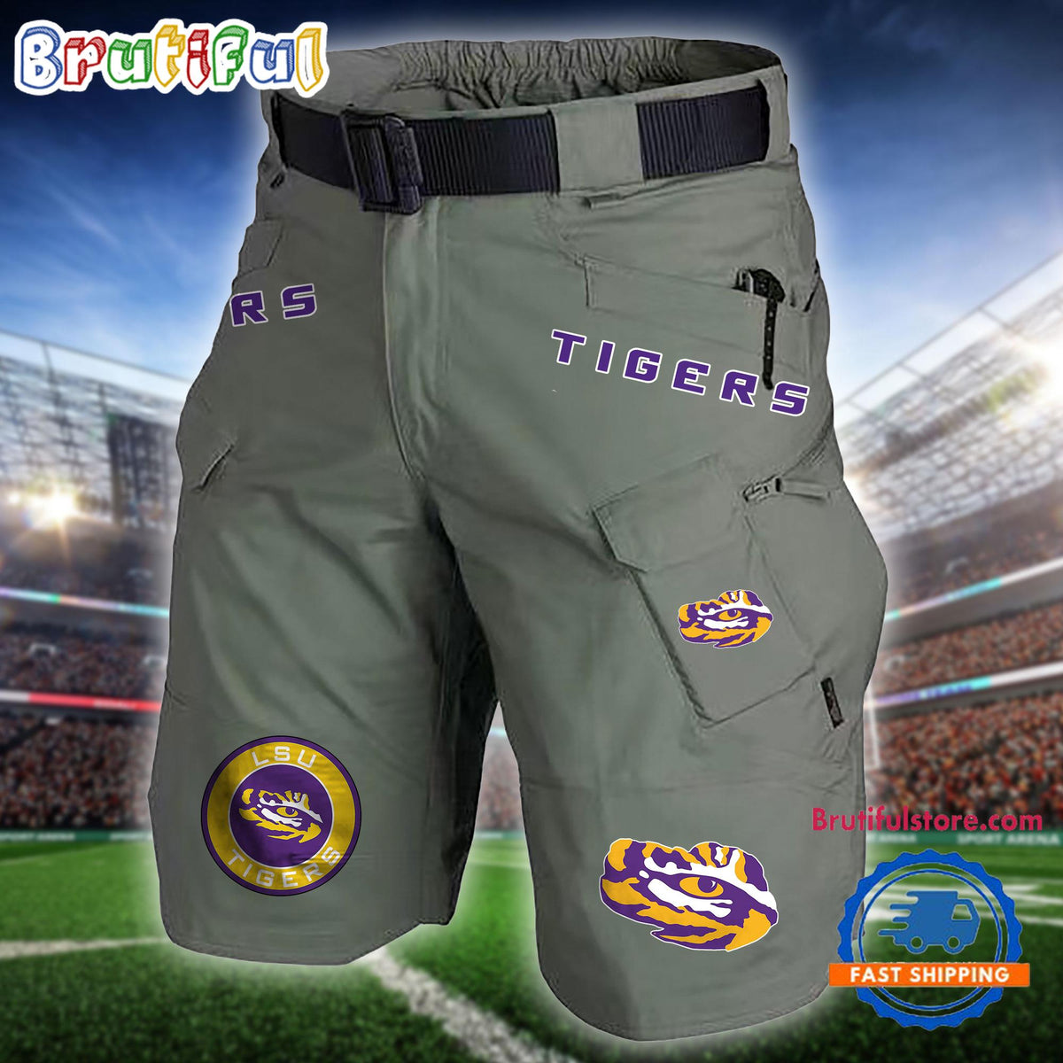 NCAA LSU Tigers Sport Team Military Tactical Shorts