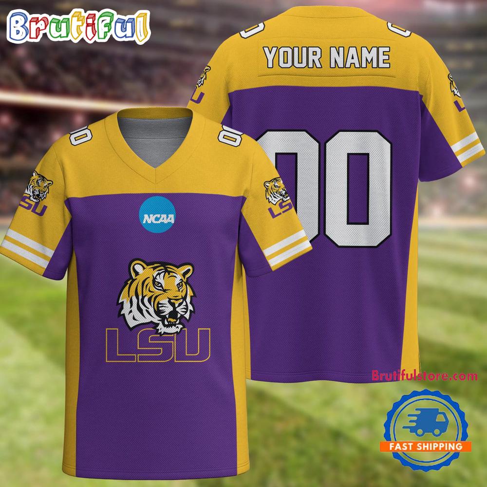 NCAA LSU Tigers Sport Team New Season Personalized Football Jersey