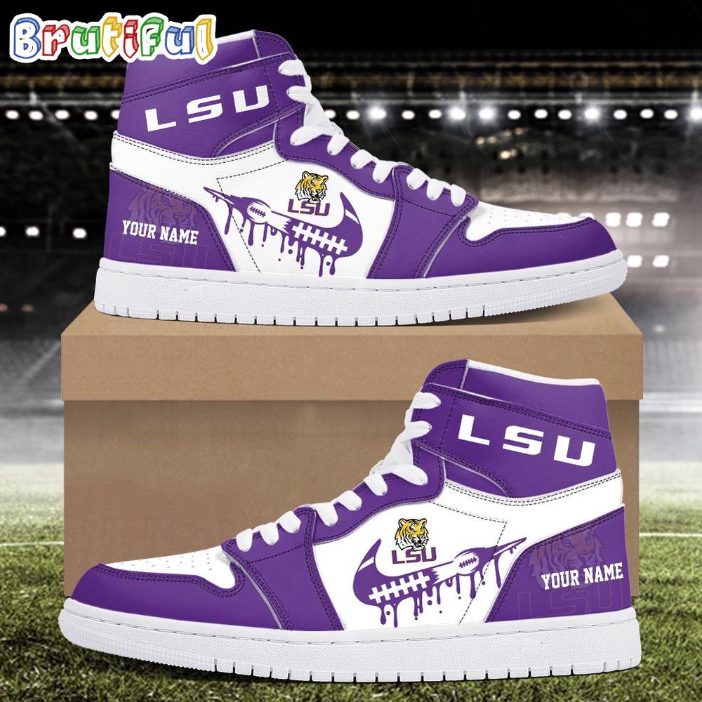 NCAA LSU Tigers Sport Team Personalized Air Jordan 1 Hightop Shoes