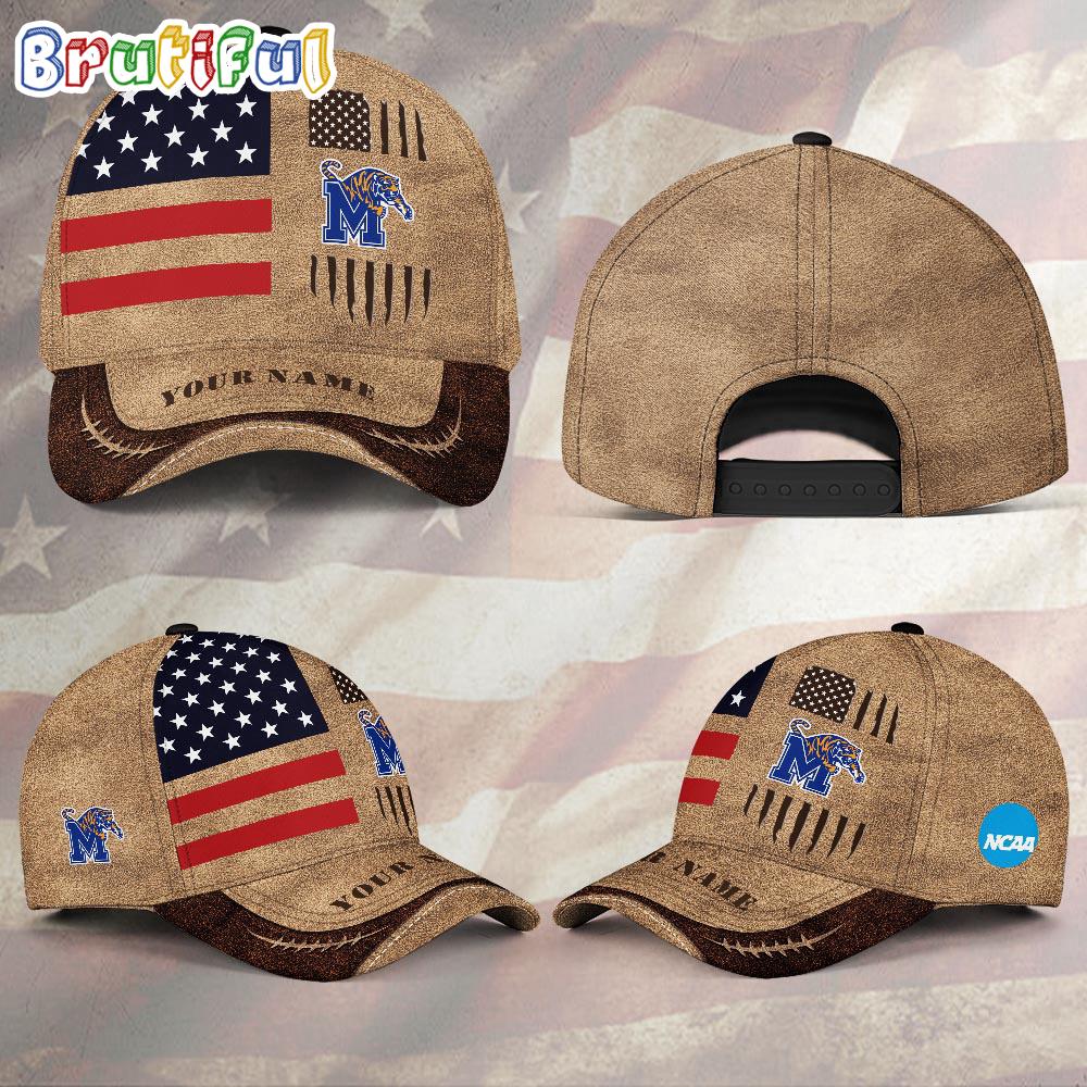 NCAA Memphis Tigers Sport Team Pesonalized American Flag Baseball Cap