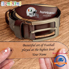NCAA Miami Hurricanes Sport Logo Helmets Men’s Leather Belt