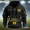 NCAA Michigan Wolverines Heavy Hoodie, Sporty Quarter Zip Hoodie