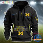 NCAA Michigan Wolverines Heavy Hoodie, Sporty Quarter Zip Hoodie