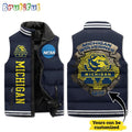 NCAA Michigan Wolverines Mascot Sporty Design Sleeveless Puffer Jacket