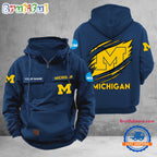 NCAA Michigan Wolverines Sport Team Design Logo Name Cargo Hoodie