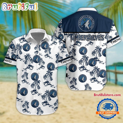 NCAA Minnesota Timberwolves Sporty Aloha Summer Hawaiian Shirt