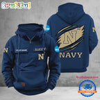 NCAA Navy Midshipmen Sport Team Design Logo Name Cargo Hoodie