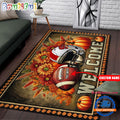 NCAA NC State Wolfpack Pumpkin Flower Football Halloween Rectangle Rug