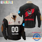 NCAA NC State Wolfpack Sport Team Custom Name And Number Buttoned Collar Sweatshirt