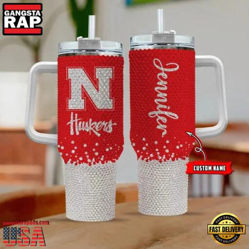 NCAA Nebraska Cornhuskers Custom Name Stanley Diamond Tumbler 40oz