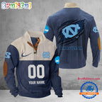 NCAA North Carolina Tar Heels Sport Team Custom Name And Number Buttoned Collar Sweatshirt