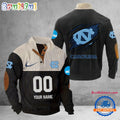 NCAA North Carolina Tar Heels Sport Team Custom Name And Number Buttoned Collar Sweatshirt