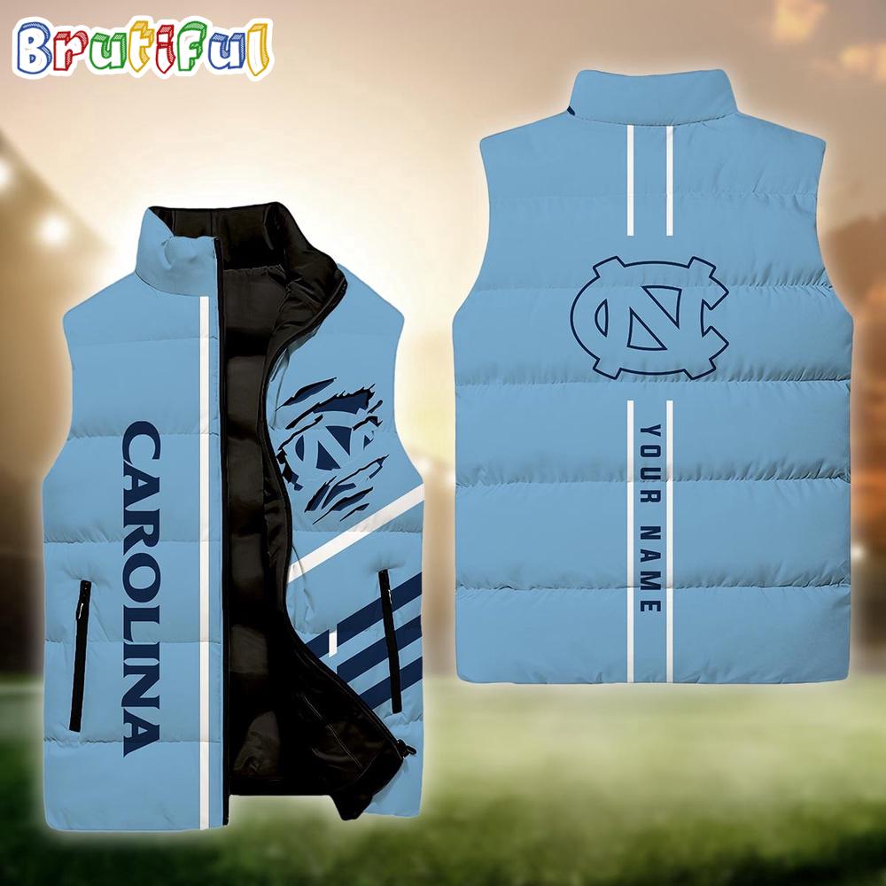 NCAA North Carolina Tar Heels Sport Team Personalized Sleeveless Down Puffer Jacket