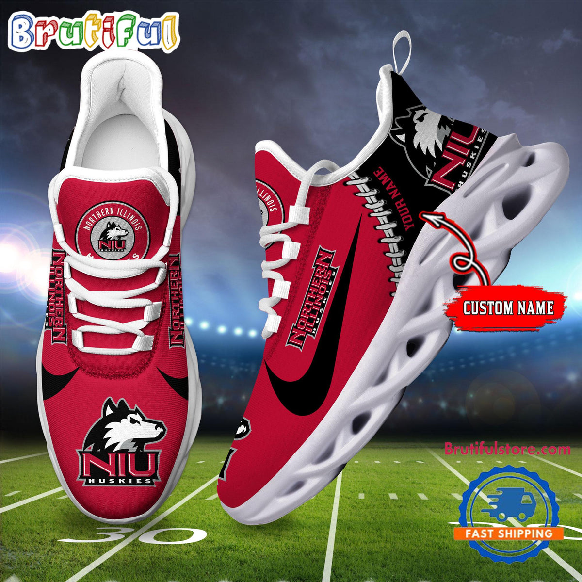 NCAA Northern Illinois Huskies New Season Design Max Soul Shoes Sport Sneaker