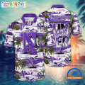 NCAA Northwestern Wildcats Flower Design Summer Beach Aloha Hawaiian Shirt