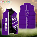 NCAA Northwestern Wildcats Sport Team Personalized Sleeveless Down Puffer Jacket