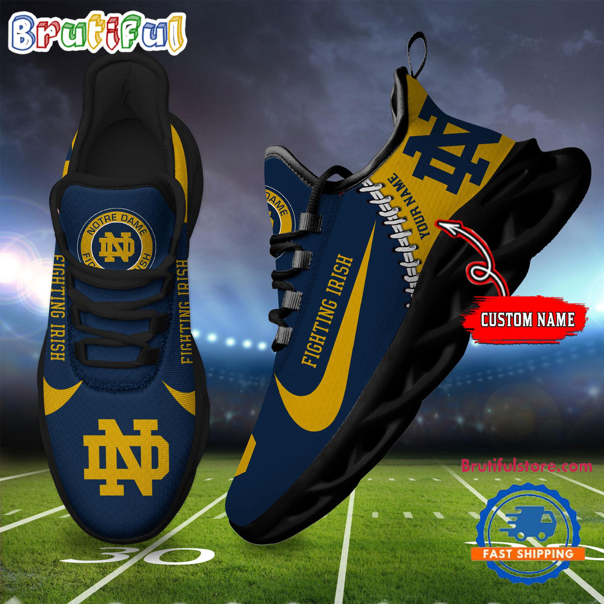 NCAA Notre Dame Fighting Irish New Season Design Max Soul Shoes Sport Sneaker