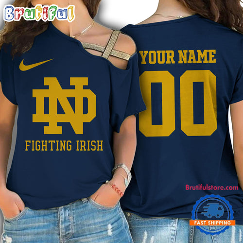 NCAA Notre Dame Fighting Irish Special Sport Team Custom Women’s One Shoulder Shirt