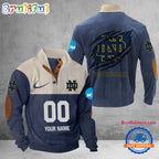 NCAA Notre Dame Fighting Irish Sport Team Custom Name And Number Buttoned Collar Sweatshirt