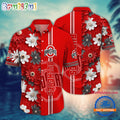 NCAA Ohio State Buckeyes Flower Summer Aloha Button Hawaiian Shirt