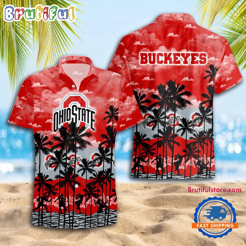NCAA Ohio State Buckeyes Palm Tree Hawaiian Shirt