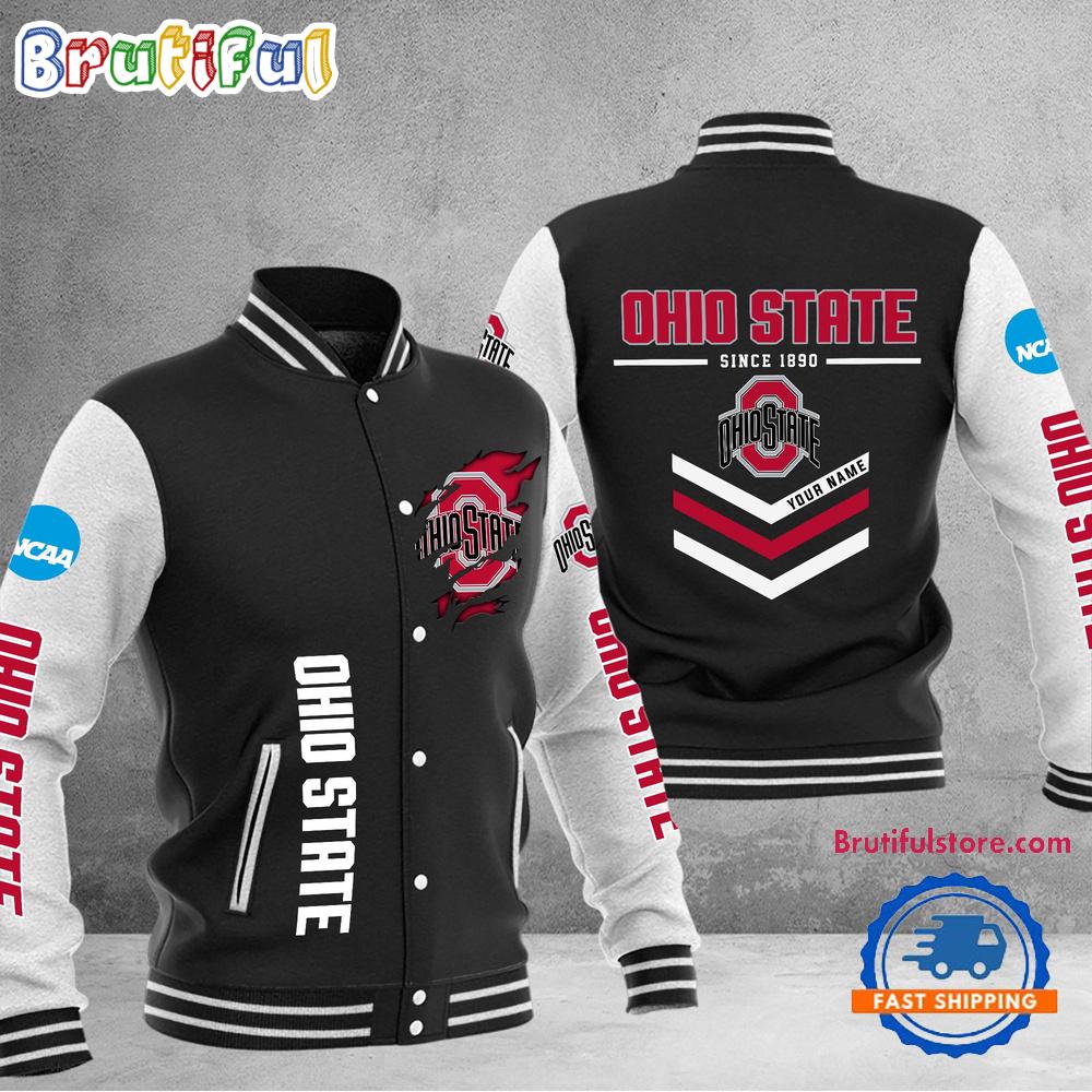NCAA Ohio State Buckeyes Personalized Sporty Varsity Baseball Jacket