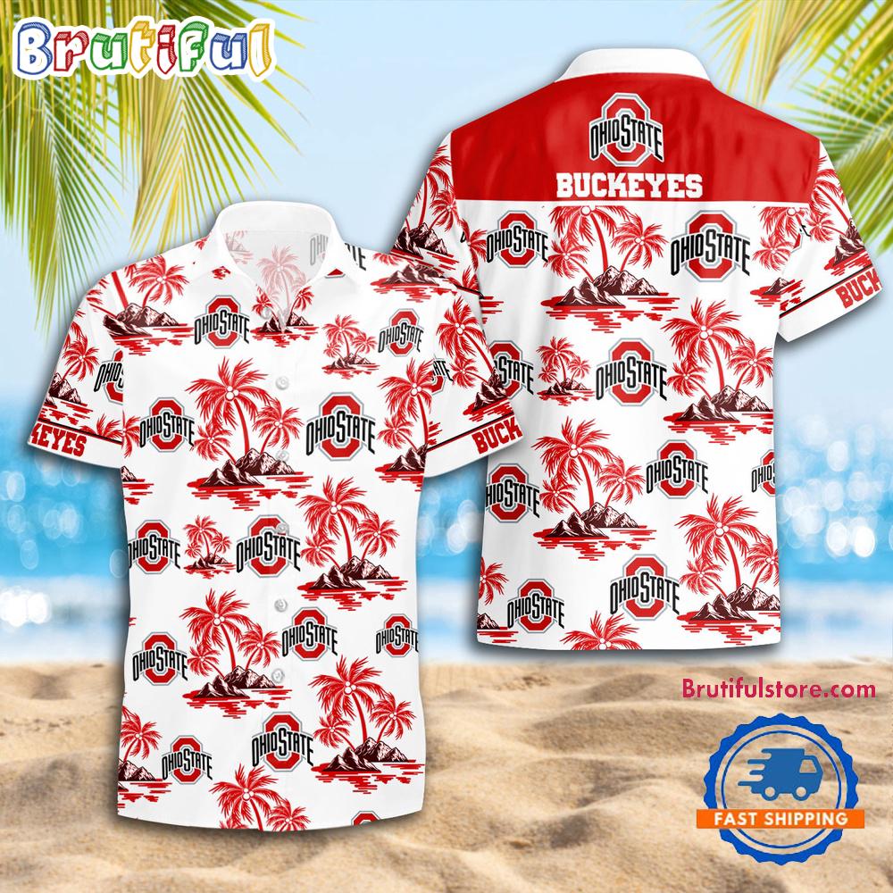 NCAA Ohio State Buckeyes Sporty Aloha Summer Hawaiian Shirt