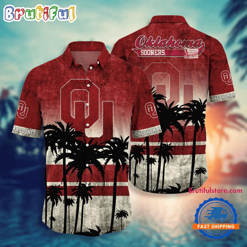 NCAA Oklahoma Sooners Palm Tree Tropical Summer Beach Hawaiian Shirt
