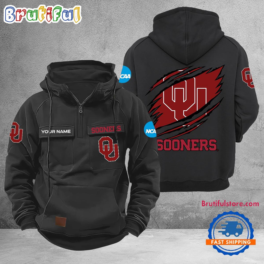 NCAA Oklahoma Sooners Sport Team Design Logo Name Cargo Hoodie