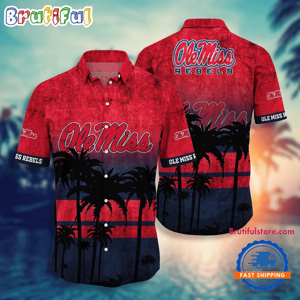 NCAA Ole Miss Rebels Palm Tree Tropical Summer Beach Hawaiian Shirt