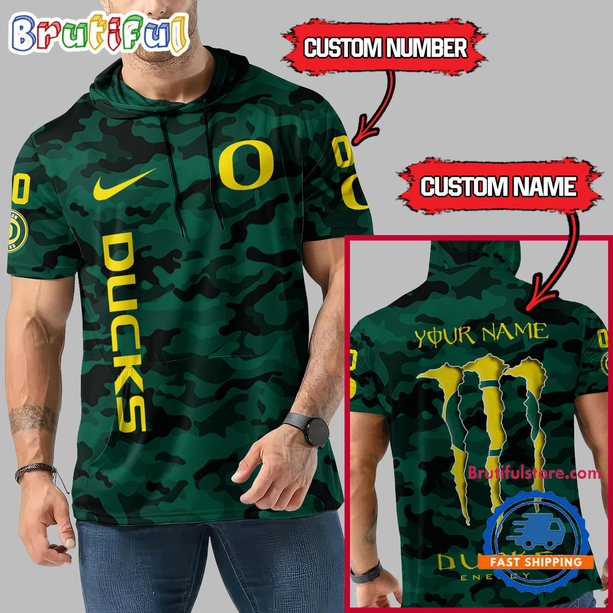 NCAA Oregon Ducks Special Camo Sleeveless Hoodie Design