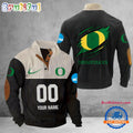 NCAA Oregon Ducks Sport Team Custom Name And Number Buttoned Collar Sweatshirt